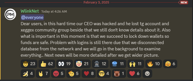 XeggeX hack announcement