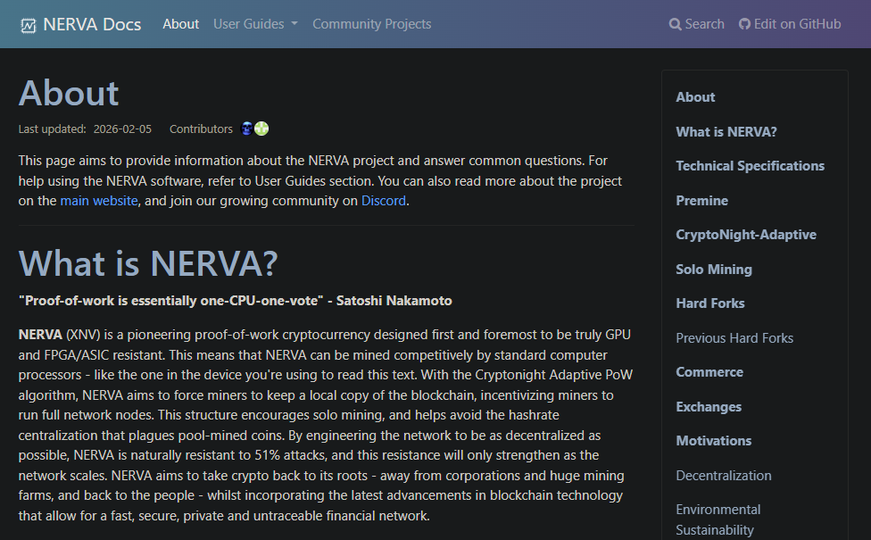 Nerva docs refresh